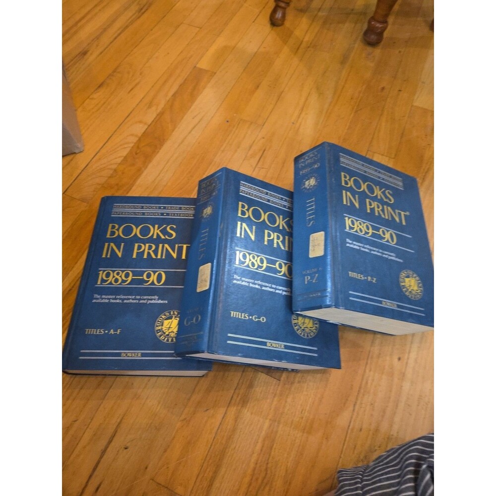 BOOKS IN PRINT 1989-90 3 Volume Set Hardcover